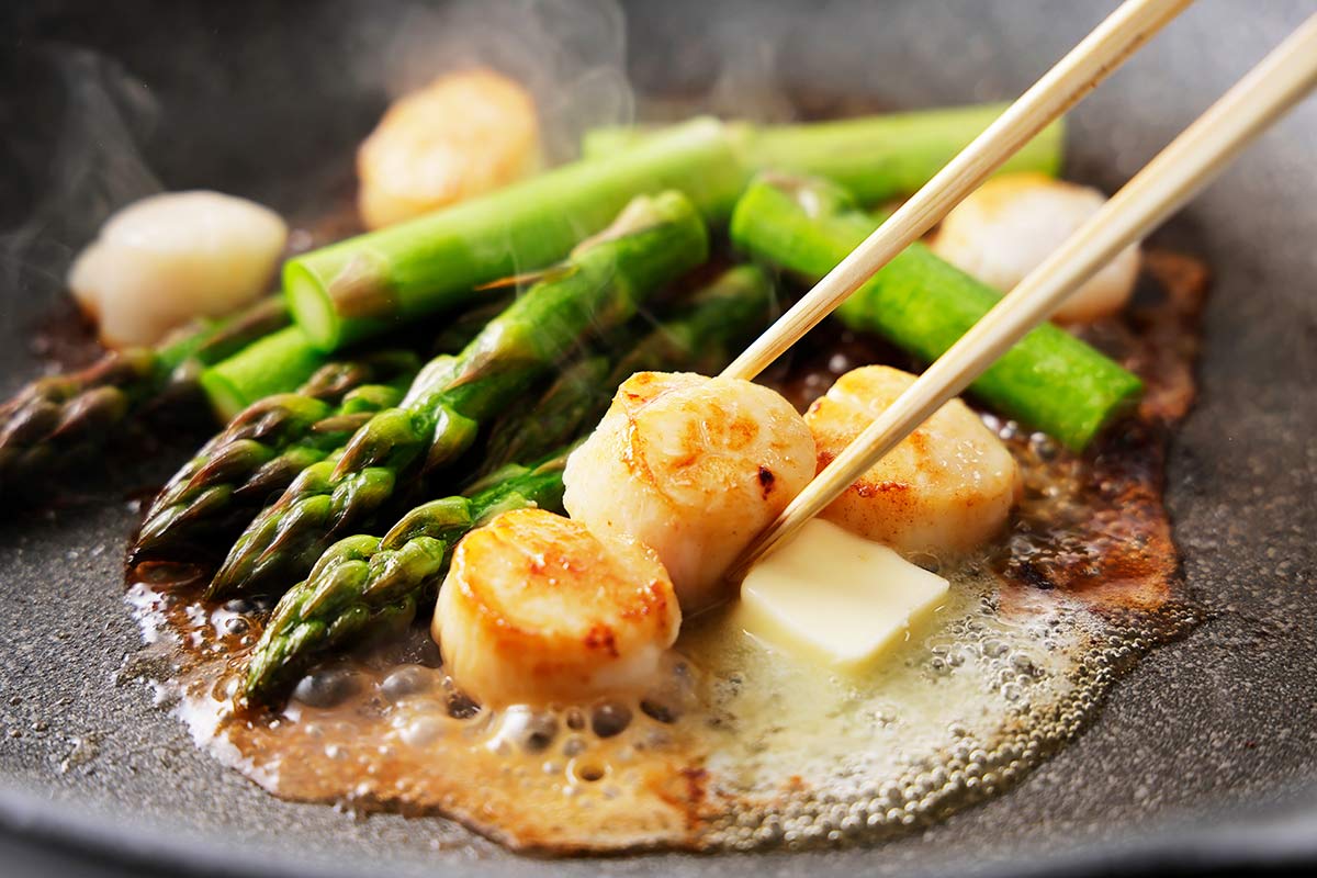 Canestrelli-saltati-con-asparagi al burro